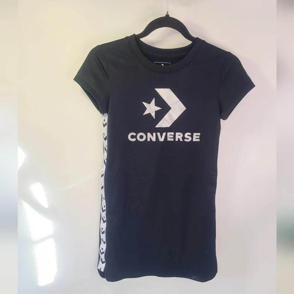 Converse girls black‎ chevron star dress size medium M 10-12 years old